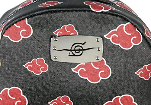 Bioworld Naruto Akatsuki Sasuke Red Cloud Anti Leaf Faux Saffiano Leather Mini Backpack Bag - Image 2