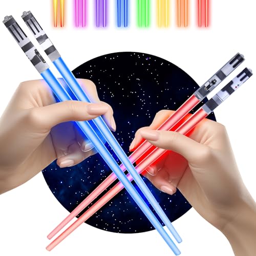 Lightsaber Led Light Up Chopsticks (2 Pair, Red & Blue) - Image 2