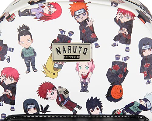 Bioworld Naruto Shippuden Allover Chibi Character Faux Leather Mini Backpack Tote Bag - Image 4