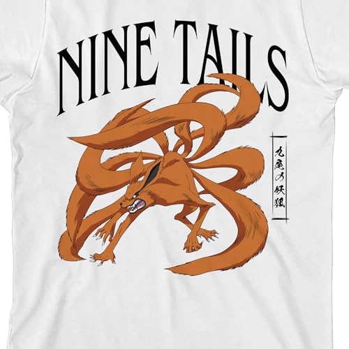 Naruto Nine Tails Youth White Crew Neck Short Sleeve T-Shirt - Image 2