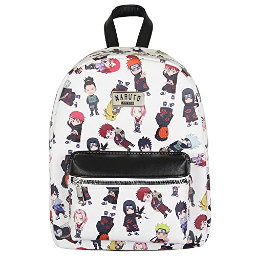 Bioworld Naruto Shippuden Allover Chibi Character Faux Leather Mini Backpack Tote Bag - Image 2