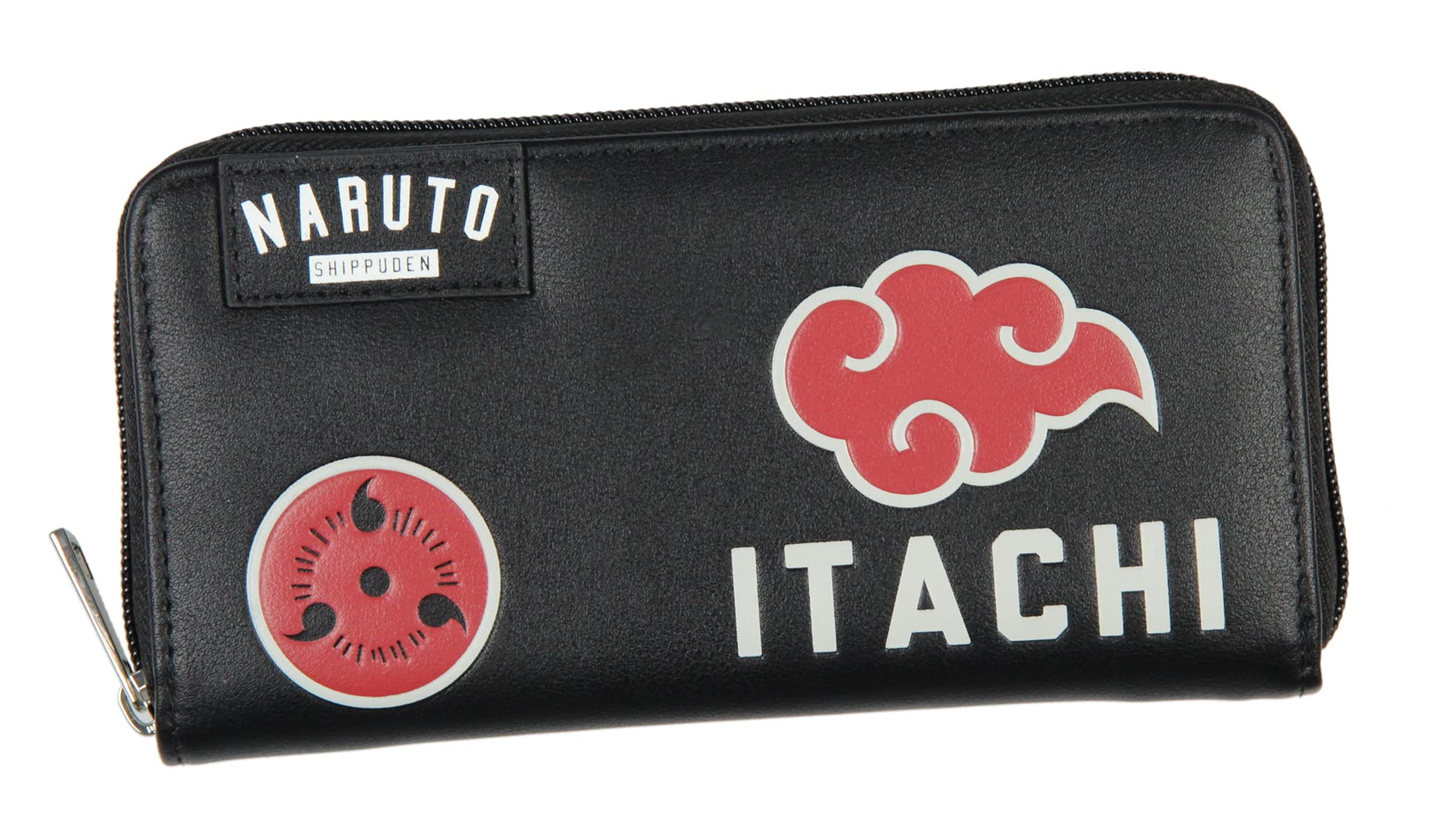 Bioworld Naruto Shippuden Itachi Uchiha Akatsuki Red Cloud Mangekyo Sharingan Zip Around Wallet - Image 4