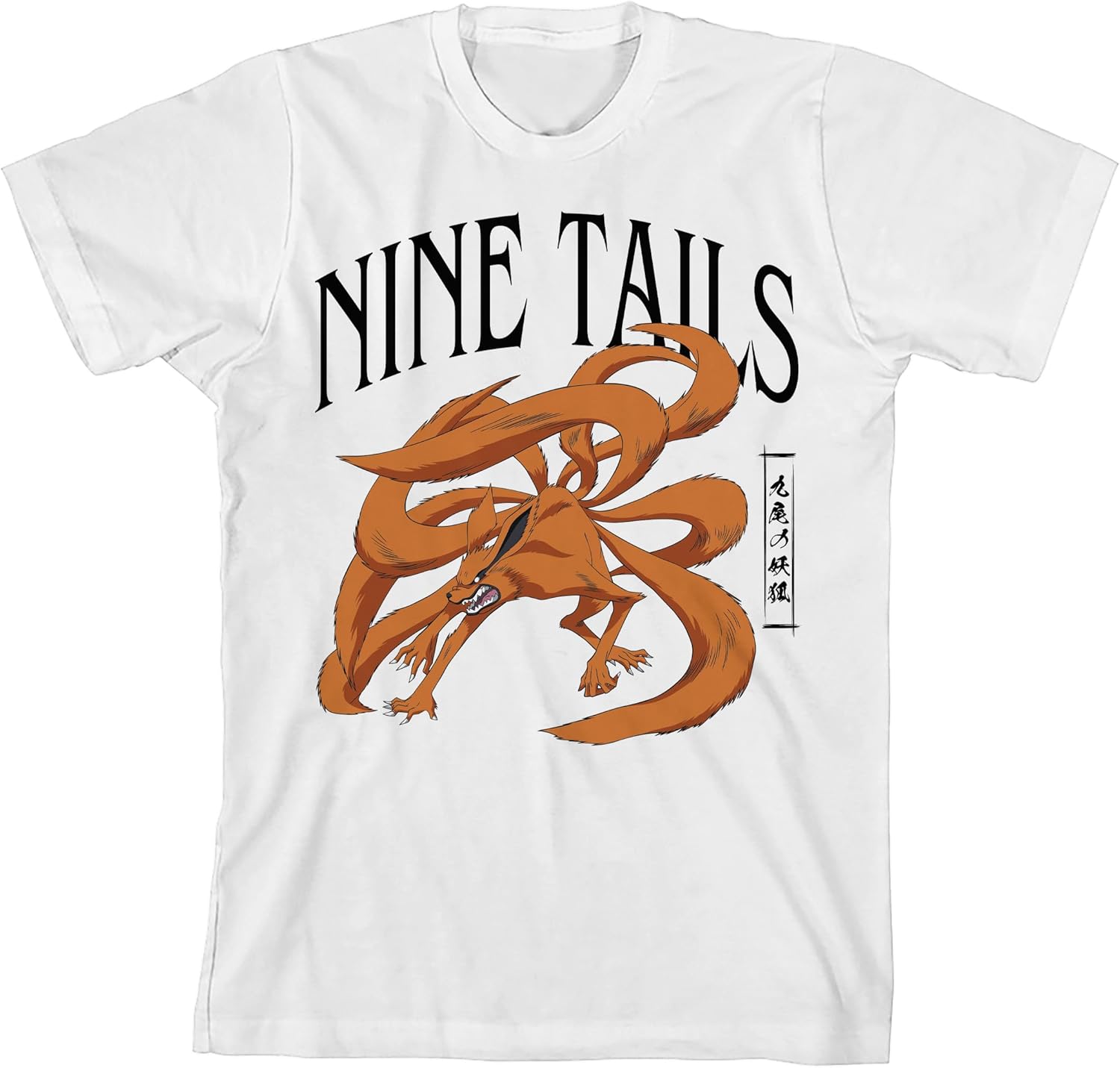 Naruto Nine Tails Youth White Crew Neck Short Sleeve T-Shirt - Image 5