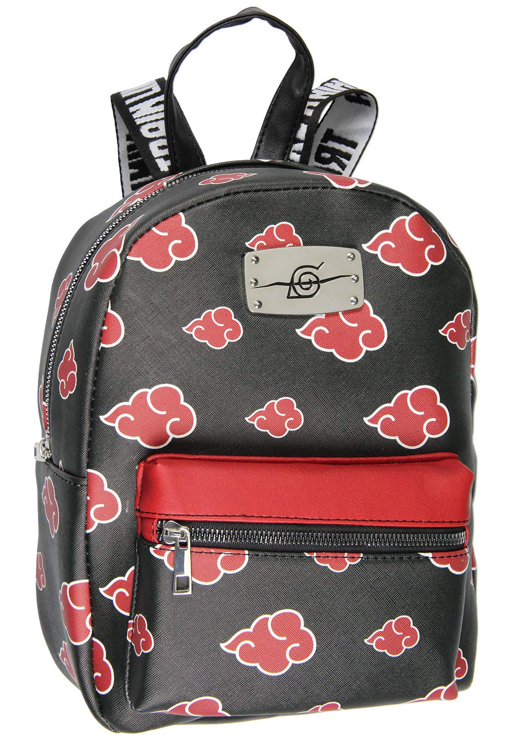 Bioworld Naruto Akatsuki Sasuke Red Cloud Anti Leaf Faux Saffiano Leather Mini Backpack Bag - Image 7