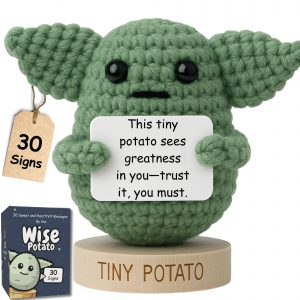 Baby Yoda Crochet Figurine with Affirmations