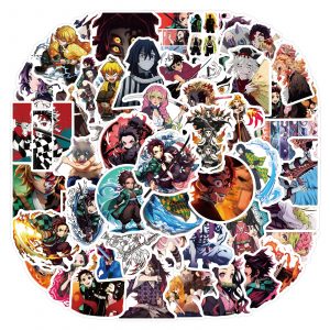 Demon Anime Slayer Stickers for Kids,55PCS Demon Anime Slayer Stickers,Hot Cartoon Vinyl Sticker for Water Bottle Laptop Phone Scrapbooking Journaling for Adults Teens for Party Supply Favor Decor