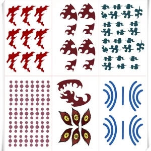 Brdwn Demon Slayer Kimetsu no Yaiba Kamado Tanjirou Tokitou Muichirou Kokushibou Akaza Rui Cosplay Tattoo Stickers