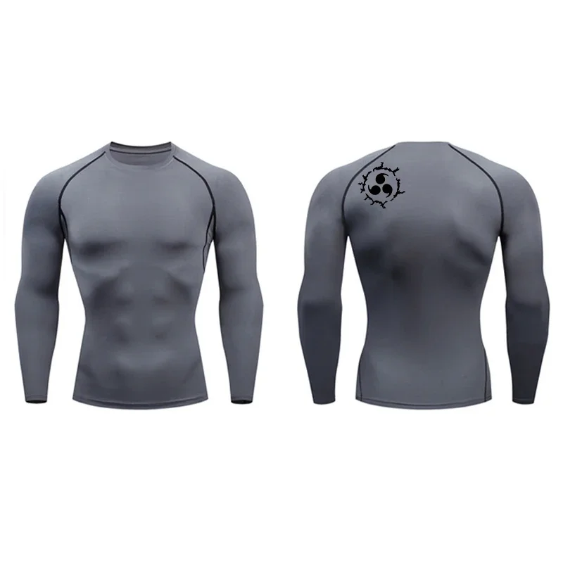 Graphic Compression Shirts for Men Athletic Quick Dry Rash Guard Stretchy Baselayers Undershirts Gym Workout Running Tshirt Tops - Image 21