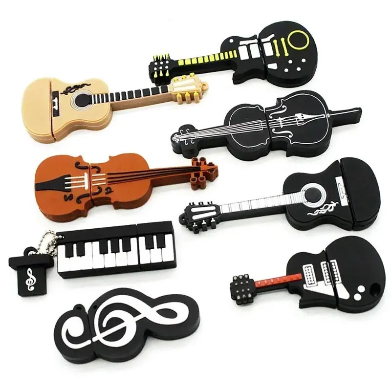 Cartoon guitar combination USB 2.0 Pendrive 128gb 64gb 32gb High speed transmission usb Flash Drive 16gb 8gb 4gb Memory Stick