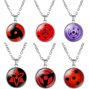Anime Sharingan Eye Necklaces Uchiha Kakashi Mangekyou Pendant Necklace Goth New Fashion Chokers For Fans Women Men Gift
