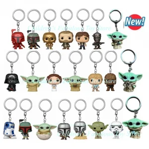 29 styles FUNKO Keychains Star wars Baby Yoda Keychain Toy Boba Feit ig-11 the Mandalorian Darth Vader Stromtrooper Keyrings