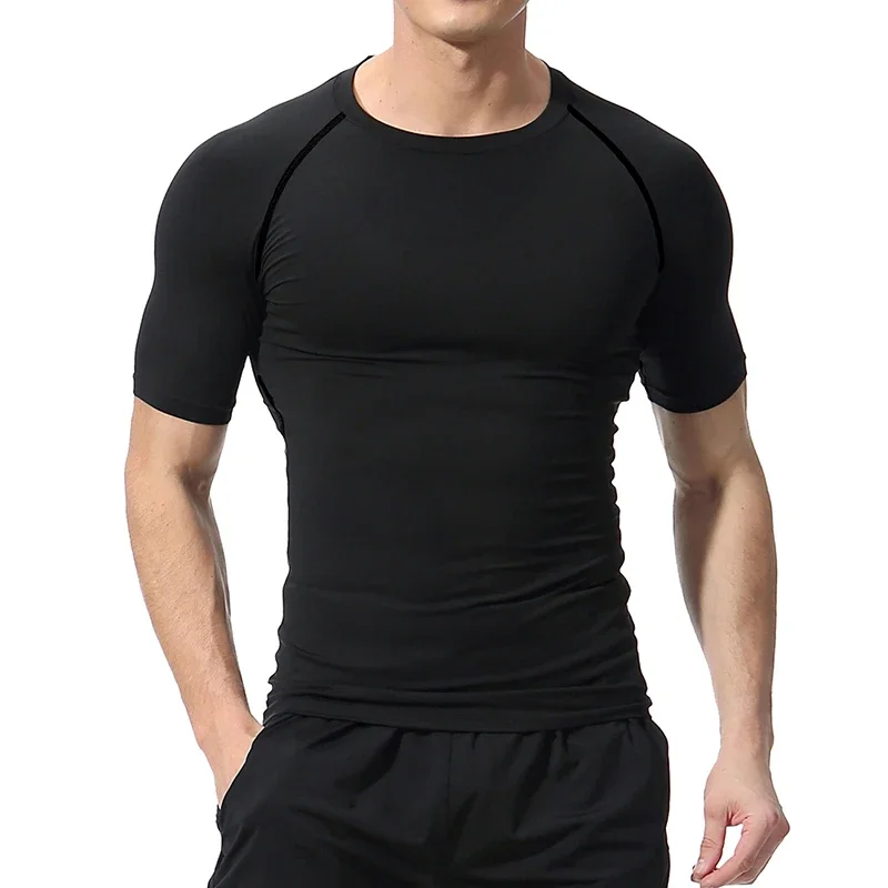 Graphic Compression Shirts for Men Athletic Quick Dry Rash Guard Stretchy Baselayers Undershirts Gym Workout Running Tshirt Tops - Image 3