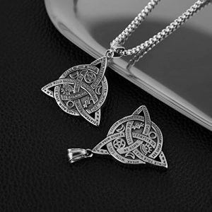 Stainless Steel Tri-Symbol Pendant Necklace - Image 4