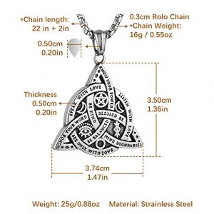 Stainless Steel Tri-Symbol Pendant Necklace - Image 6