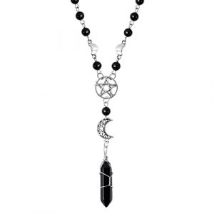 Gothic Moon & Star Pendant Choker Necklace