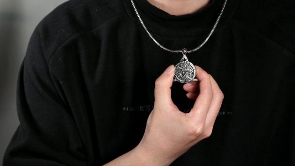 Stainless Steel Tri-Symbol Pendant Necklace - Image 7