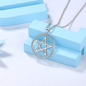 Enchanting 925 Sterling Silver Pentagram Pendant Necklace - Image 2