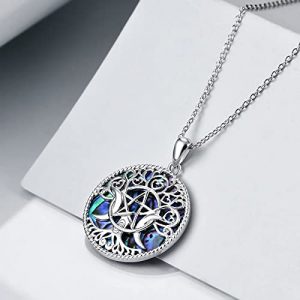 Triple Moon Goddess Sterling Silver Pendant Necklace - Image 3