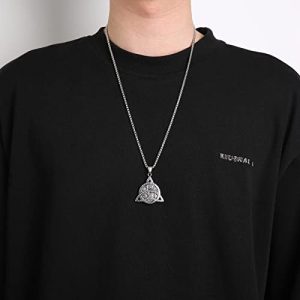 Stainless Steel Tri-Symbol Pendant Necklace - Image 5