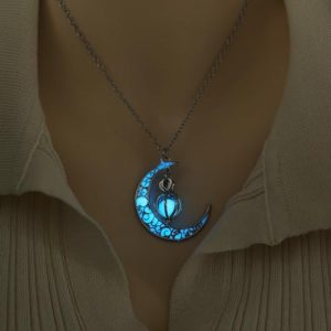 Luminous Crescent Moon Fairy Necklace - Unisex - Image 6