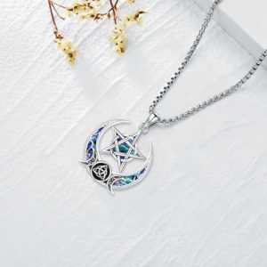 Enchanted Sterling Silver Pentagram Necklace with Celtic Motifs - Image 3