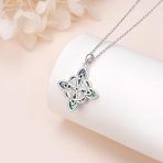 Sterling Silver Celtic Knot Pendant Necklace with Abalone Shell - Image 5