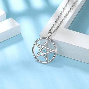 Enchanting 925 Sterling Silver Pentagram Pendant Necklace - Image 5