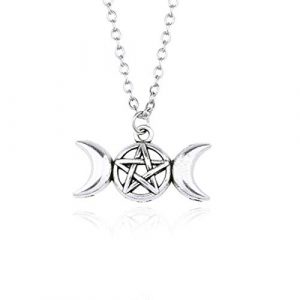 Enchanting Triple Moon Goddess Pendant Necklace in Three Colors
