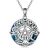 Silver-Blue Crystal Triple Moon Goddess Necklace