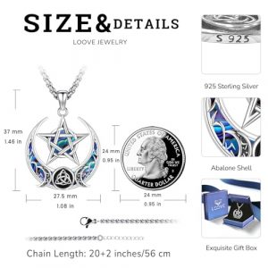 Enchanted Sterling Silver Pentagram Necklace with Celtic Motifs - Image 4
