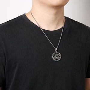 Men's Stainless Steel Snake Totem Pendant Necklace - Image 2