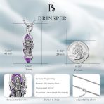 Mystical Triple Goddess Crystal Necklace in Sterling Silver - Image 2