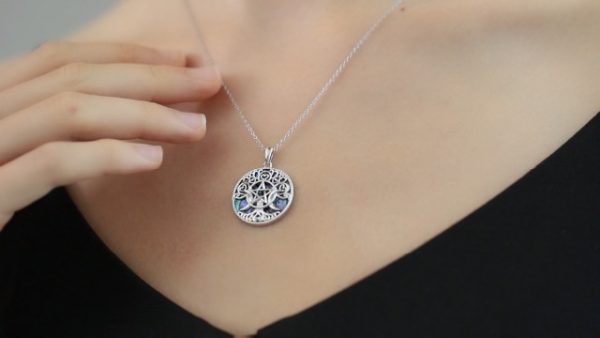 Triple Moon Goddess Sterling Silver Pendant Necklace - Image 7