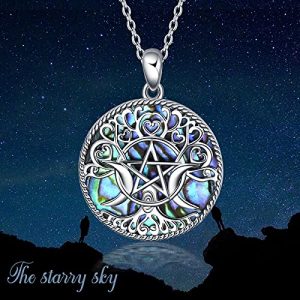 Triple Moon Goddess Sterling Silver Pendant Necklace - Image 2