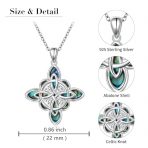 Sterling Silver Celtic Knot Pendant Necklace with Abalone Shell - Image 6