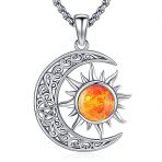 Enchanting Sterling Silver Sun & Moon Wiccan Necklace