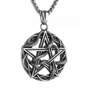 Men's Stainless Steel Snake Totem Pendant Necklace