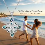 Sterling Silver Celtic Knot Pendant Necklace with Abalone Shell - Image 2