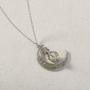 Luminous Crescent Moon Fairy Necklace - Unisex - Image 4