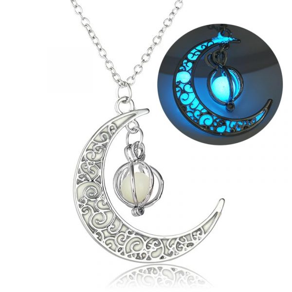Luminous Crescent Moon Fairy Necklace - Unisex