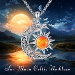 Enchanting Sterling Silver Sun & Moon Wiccan Necklace - Image 2
