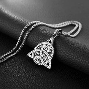 Stainless Steel Tri-Symbol Pendant Necklace - Image 3